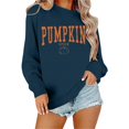 thumbnail image 4 of Holzkary Sweatshirts for Women Hoodies Pumpkin Season Sweatshirt Atumn Crewneck Tops Thanksgiving Pullover Graphic Printed Pullover Top Comfy Fall Winter Outfits Clothes 2025 Fashion Dark Blue Xl, 4 of 9
