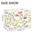 thumbnail image 5 of Yayeee Collapsible Cube Storage Bin with Lid Fabric Closet Decorative Basket with Handles, Purple Birds Teapots, 5 of 7