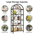 thumbnail image 6 of Tribesigns 5-Tier Bookshelf, 74.8" Tall Freestanding Display Storage Rack with Metal Frame for Living Room, Home Office, Rustic Brown, 6 of 7