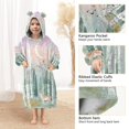 thumbnail image 3 of FORMRS Wearable Blanket Hoodie with Sleeves for Kids Cozy Flannel Sweatshirt, Green Deer, 3 of 7