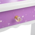 thumbnail image 6 of Zimtown Kid's Vanity Table Wooden Makeup Desk W/ Mirror,Stool,Drawer Purple, 6 of 8