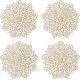 thumbnail image 1 of Juego de 4 manteles individuales dorados, redondos, huecos, para mesa de comedor, boda, restaurante, decoración del hogar, 15 pulgadas, 1 of 5