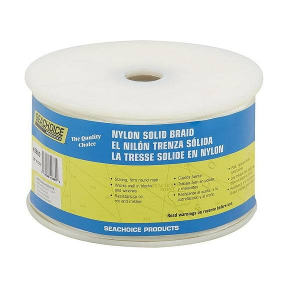 Seachoice White Solid Braid Nylon Rope Spool