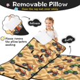 thumbnail image 3 of Monster Cartoon Truck Beige Pattern Teens Toddler Nap Mat with Pillow, Sleeping Mat Bag for Preschool Daycare 50"x20", 3 of 6