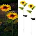 thumbnail image 4 of SkyAuks 2Pcs Sunflower Landscape Lights, Simulation Flower Lawn Lamp，Solar Garden Stake Lights for Outdoor，courtyards，turf, 4 of 8