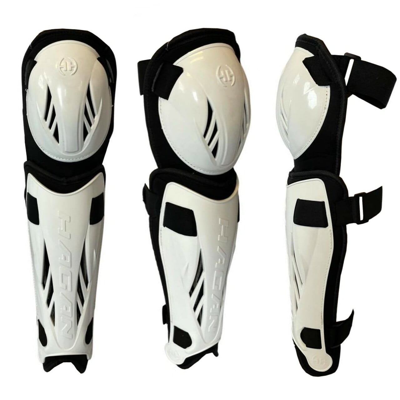 H5.0 Adjustable Shin Pads Guards WHITE (Street, Ball and Dek Hockey