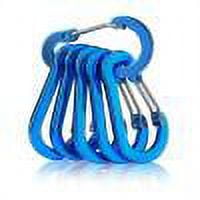 Mosquetón para acampar al aire libre, hebilla colgante rápida para escalada, color azul real, 6 uds.