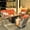 Coarse Orange Red, variant on Ovios High-Back Outdoor Patio Furniture with Fire Pit 7 Pieces All Weather Wicker Conversation Furniture with Rocking Swivel Chair for Backyard