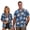 Polynesian Plumeria Flower, variant on Garronmavis Blue Polynesian Matching Couple Outfits Men's Short Sleeve Shirt Light Plus Size Hawaiian Shirts and Women's Button Down Shirt Casual Beach Vacation Blouse