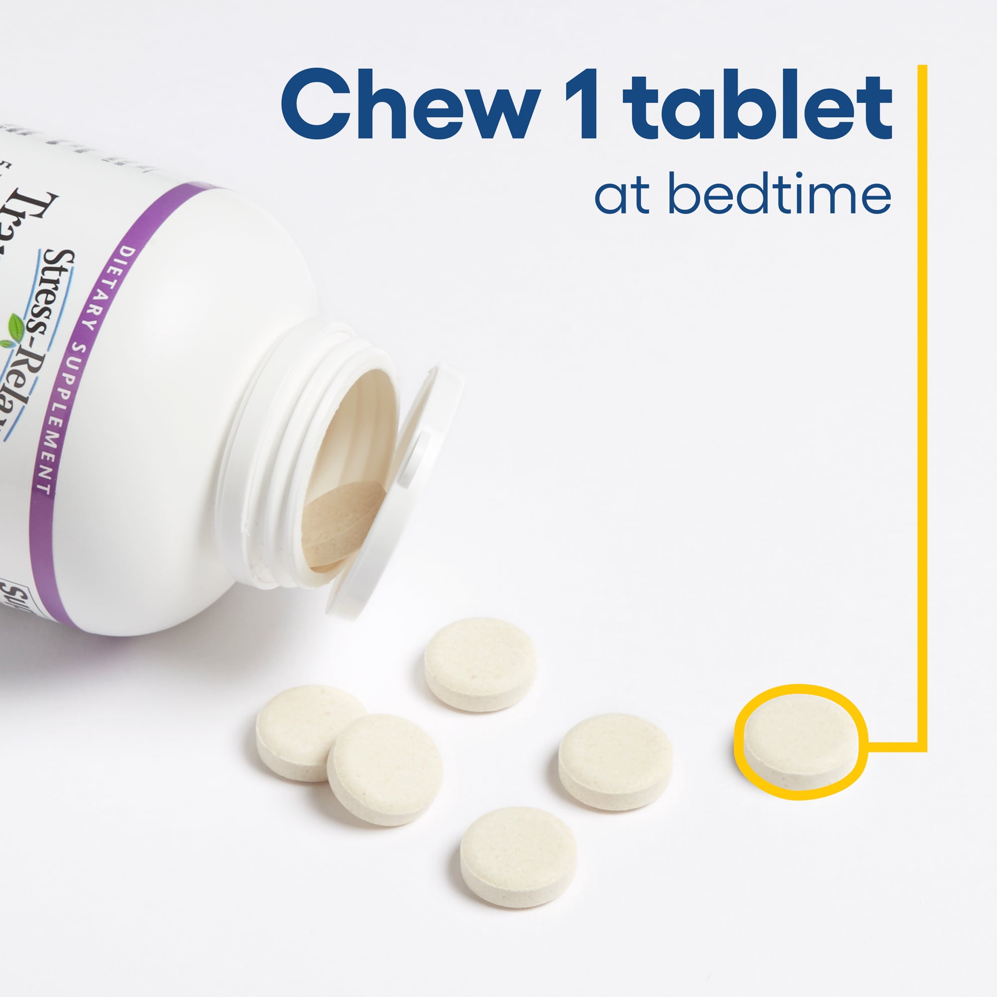 Stress-Relax Chewable Tranquil Sleep by Natural Factors, Tropical Fruit Flavor, 60 Tablets
