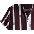 thumbnail image 4 of Chemise Rayée Homme Chemise Rayée à Manches Courtes Décontractée à Revers Cardigan Grande Taille, 4 of 4