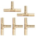 thumbnail image 3 of 5 PCS - 3/8 HOSE BARB TEE Brass Pipe 3 WAY T Fitting Thread Gas Fuel Water Air##, 3 of 9