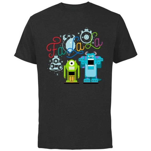 Disney PIXAR Monsters Inc. Mike & Sully Fa La La Holiday - Short Sleeve Cotton T-Shirt for Adults - Customized-Black