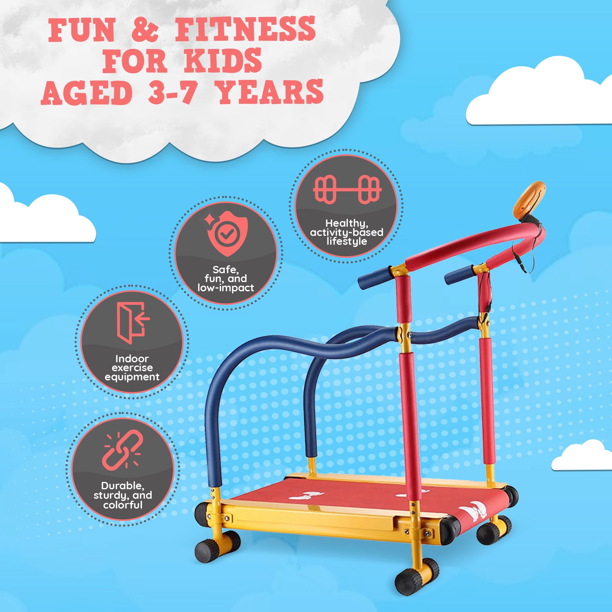 Redmon Fun Fitness Little Workout Gym Equipment for Kids WCR 9201 Non Motorized Exercise Treadmill Walmart