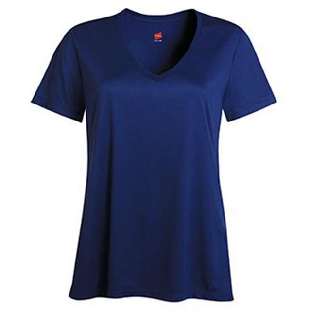Hanes 483V T-Shirt Performance Col en V Cool Dri pour Femmes - Marine, Moyen