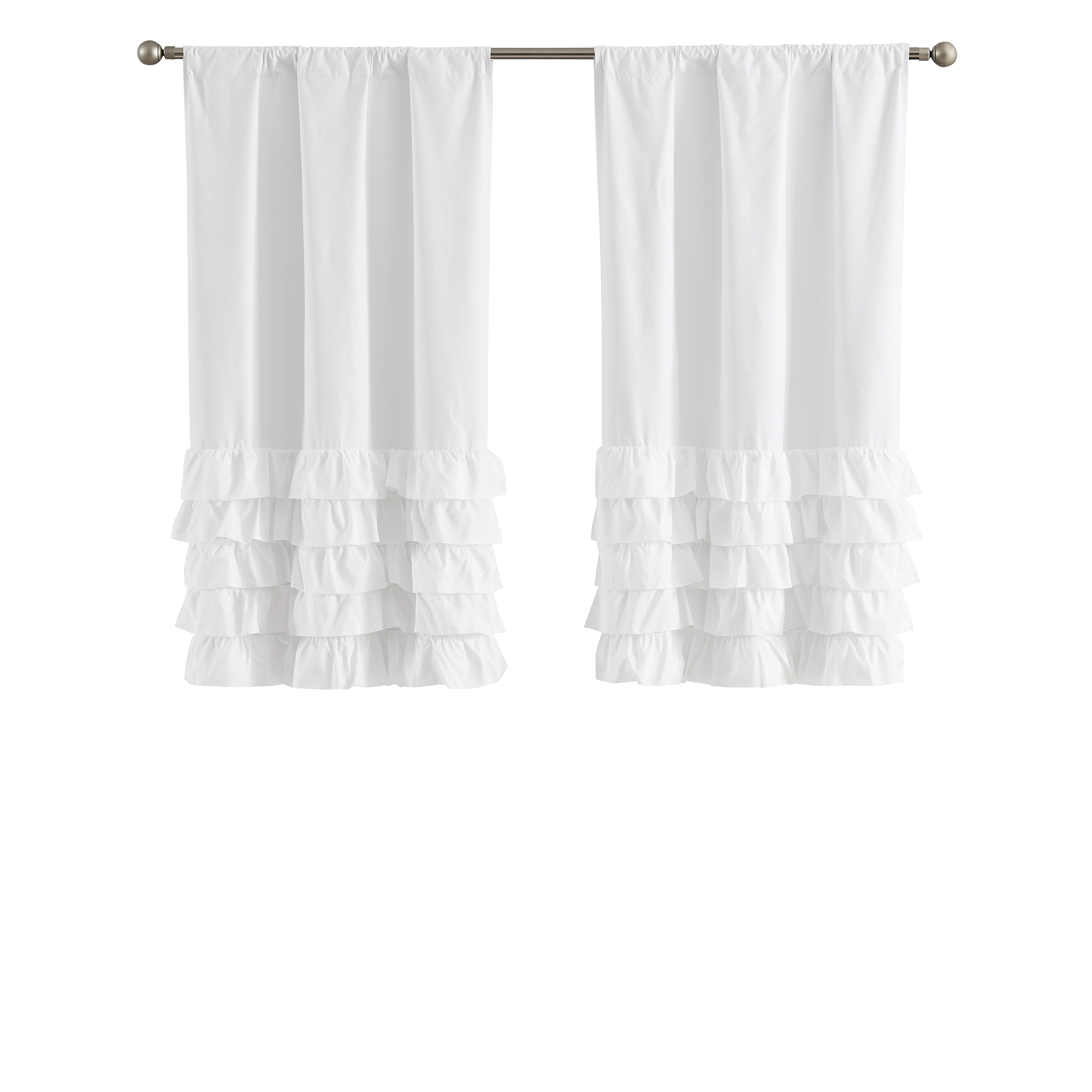 Your Zone Reversible Ruffle Blackout Curtain Panel, 1 Panel, White, 37" W x 54" L
