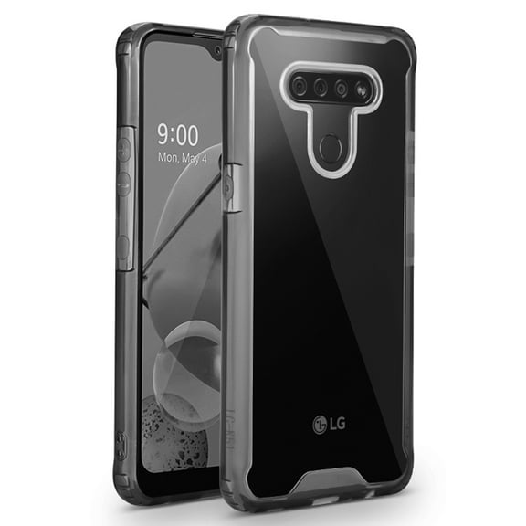 For LG Stylo 6 / LMQ730 Full Body Hybrid TPU Transparent Case Cover Black