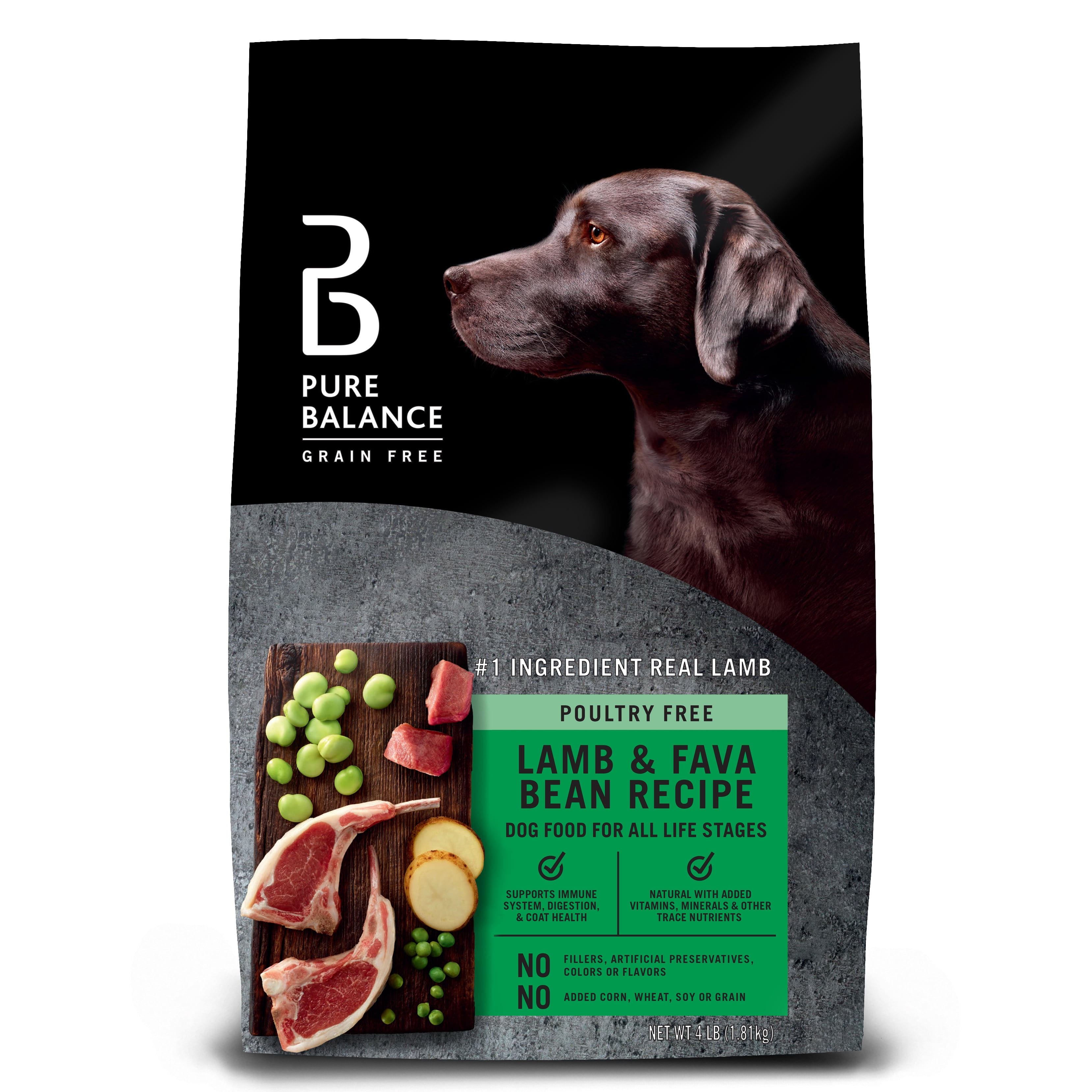 Pure Balance Lamb Fava Bean Recipe Dry Dog Food Grain Free 11 lbs Walmart