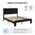 thumbnail image 4 of Full Size Farmhouse Wooden Bed Frame with Headboard, Rustic Platform Bed with Silent Wood Slat System, No Box Spring Needed, Rustic Black, 4 of 6