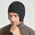 thumbnail image 4 of Tnobhg Women Men Winter Solid Color Knitting Hat Ear Protection Brimless Warm Beanie Hat Coldproof Thickened Unisex Hat, 4 of 8