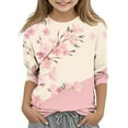 thumbnail image 1 of WRKEKC Chandails à Manches Longues pour Filles, T-Shirts à Manches Longues pour Filles, Garçons et Chandail Décontracté Imprimé à Manches Trois-Quarts à Col Rond pour Enfants, Chandail de Base, 1 of 4