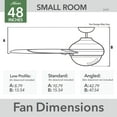 thumbnail image 2 of Hunter 48 inch Indoor Ceiling Fan with LED Light and Remote Control - Black Ceiling Fan, Standard Mount, 3 Blades, For Bedroom, Living Room, or Kitchen, Quiet - Midtown 51472, Matte Black, 2 of 17