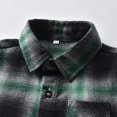 thumbnail image 4 of TOWED22 Toddler Baby Boy Girl Flannel Plaid Shirt Jacket Button up Shacket Kid Long Sleeve Coat Top Fall Clothes(Green,6-12 M), 4 of 7