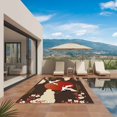 thumbnail image 2 of Japanese Style Outdoor Rug 3x5 Ft, Non Slip Washable Area Rug, Modern Cranes Cherry Flower Wave Brown Patio Rugs Carpet Runner, Large Floor Mat for Indoor/Outdoor Deck Porch Camping, 2 of 8
