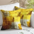thumbnail image 2 of Yellow Grey Velvet Abstract Pillow Covers Set of 2 Modern Accent Gray Throw Pillow Cover Soft Elegant Decorative Couch Cushion Cover for Bed Living Room Outdoor Sofa Pillowcases 20x20 Inches, 2 of 6