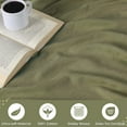 thumbnail image 4 of BNM Modern Cotton Textured Striped Woven Blanket, King, Sage, 4 of 12
