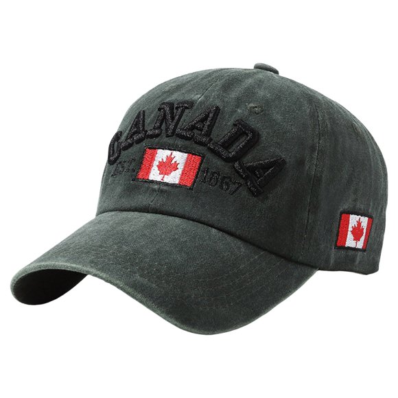 Canada Baseball Cap Embroidered Maple Leaf Flag Adjustable Hat for Men Women Outdoor Sports Sun