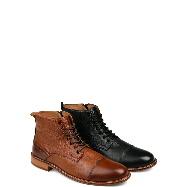 Tuck Von Men s Genuine Leather Textured Lace up Cap Toe Dress