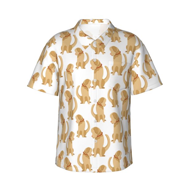 Balery Labrador Retriever Dog Camisas hawaianas de manga corta para hombre, camisas playeras de corte holgado, camisas de vacaciones con botones,Small