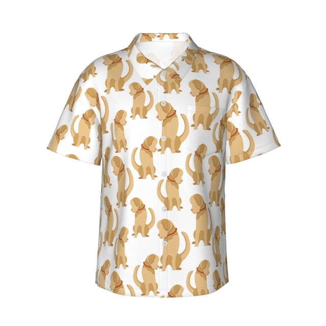 Balery Labrador Retriever Dog Camisas hawaianas de manga corta para hombre, camisas playeras de corte holgado, camisas de vacaciones con botones,Small