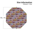 thumbnail image 2 of Lsque Retro Cassette Pattern 4" Drink Coasters Set of 4, PVC Leather Absorbent Coasters, Table Coaster Set Decorative Coffee Cup Coasters Housewarming Gift -Octagon, 2 of 6