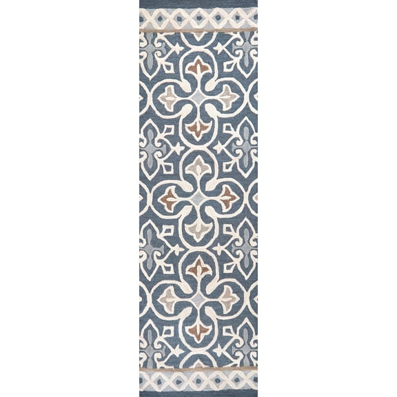 Alora Decor Lavine 2'6" x 8' Blue/Gray/Natural/Taupe/Gray Hand-Tufted Rug