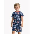 thumbnail image 2 of DDSOL Toddler Pajamas Boys 4th of July Pjs Short Sleeves Sleepwear Sets 2-Pieces Navy Blue 2T, 2 of 7