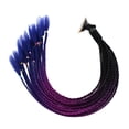 thumbnail image 1 of Casco de motocross para mujer, trenzas de coleta, rastas, cola de caballo, peluca rizada Negro Violeta Azul, 1 of 8