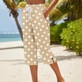 thumbnail image 2 of Maean Women's Capri Pants Polka Dots Straight Leg Elastic Waist Drawstring Trousers Casual Capris Pant, 2 of 5