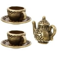 thumbnail image 1 of SHISUYAN 1 Set Miniature Tea Set Dolls House Mini Tea Pot Tiny Metal Tea Cups for Micro Landscape, 1 of 8