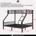 thumbnail image 6 of Twin XL Over Queen Bunk Bed with High Guardrail and Slats Support, Metal Bunk Bed Frame with Ladder & Soft PVC Cover for Teens Adults, Black, 6 of 6