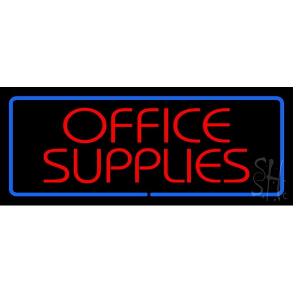 Office Supplies LED Neon Sign 13 x 32 - inches, Black Square Cut Acrylic Backing, with Dimmer - Bright and Premium built indoor LED Neon Sign for Defence Force.
