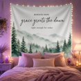 thumbnail image 2 of Misty Evergreen Forest at Dawn, Serene Watercolor Nature Landscape for Nature Lovers, Inspirational Room Decor Housewarming Gift Tapestry Wall Hanging for Bedroom, Living Room and Dorm, 2 of 7