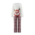 thumbnail image 4 of Christmas Pajamas for Family, Long Sleeve Cartoon Deer Print Tops + Plaid Pants Set, 4 of 10