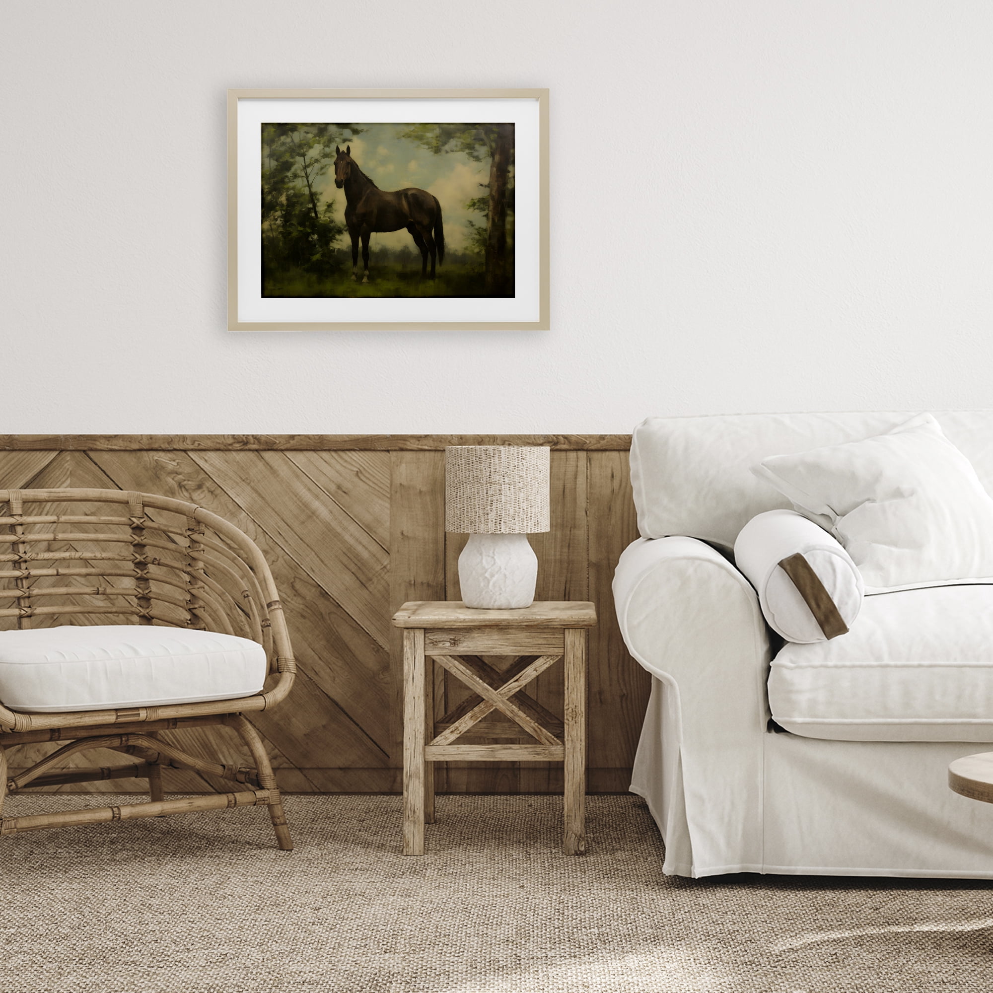 Stupell Industries Forest Horse Portrait Birch Framed Print Under Glass, design by Petal Prints Design