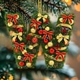 thumbnail image 4 of Adornos navideños personalizados para el árbol | Colgantes con monograma de 26 letras y diseño de gorro de Papá Noel, 4 of 5