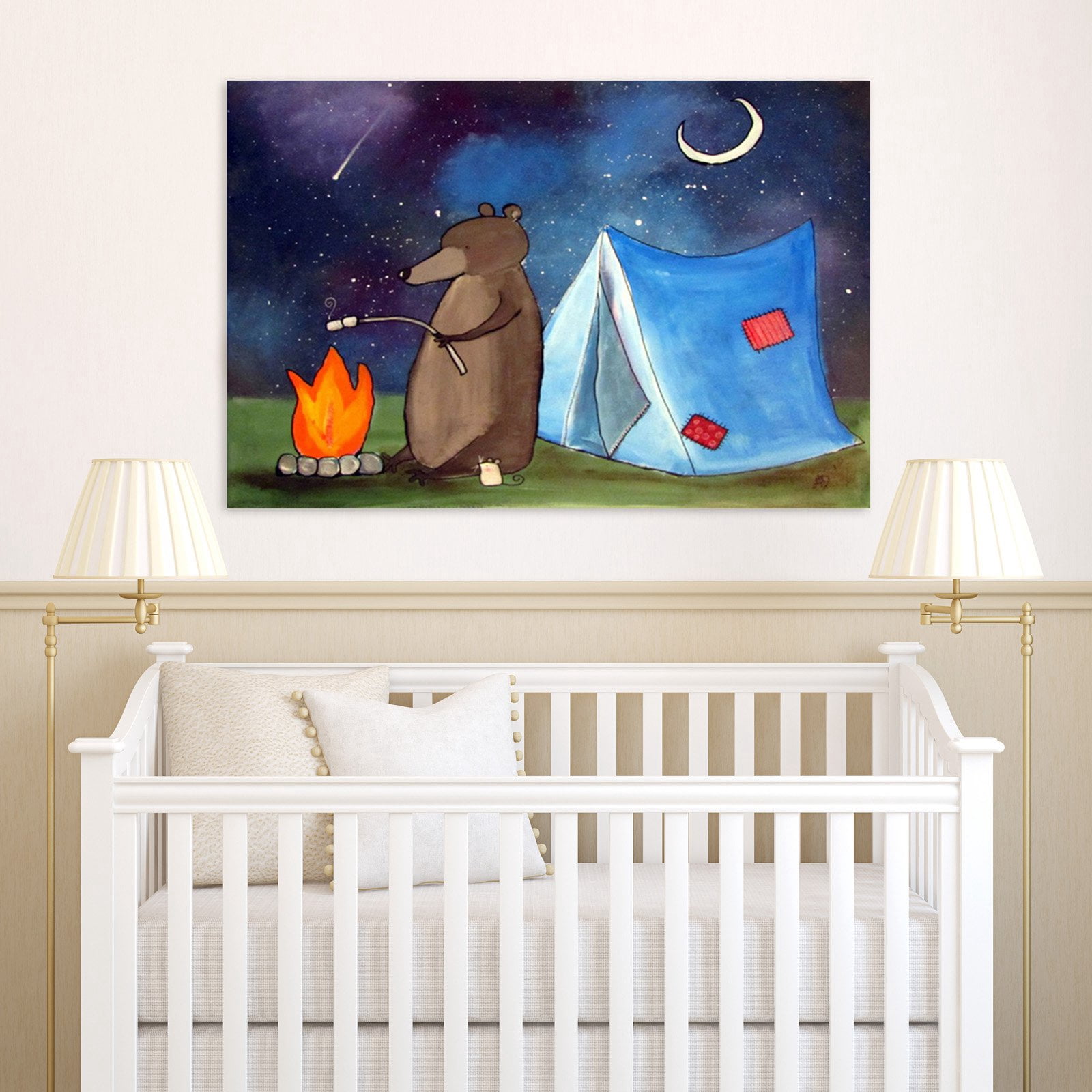 Marmont Hill "Toasting Marshmallows" by Andrea Doss Painting Print on Wrapped Canvas