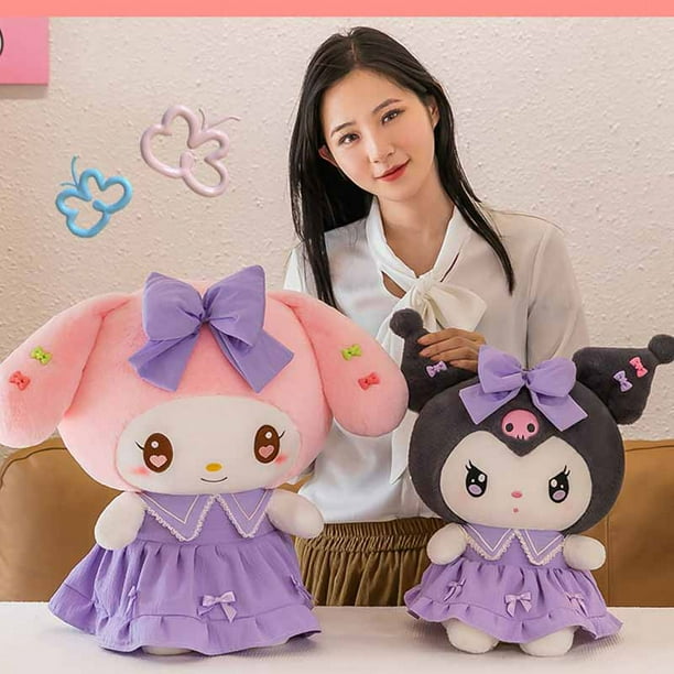 30cm/40cm Cute Melody Doll Kuromi Plush Toy Sanrio Girl Sleeping