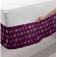thumbnail image 2 of Oriental Bed Skirt, Pattern with Abstract Nostalgic Flourish Floral Ornament Print, Elastic Bedskirt Dust Ruffle Wrap Around for Bedding Decor, 4 Sizes, Plum and Multicolor, by Ambesonne, 2 of 2