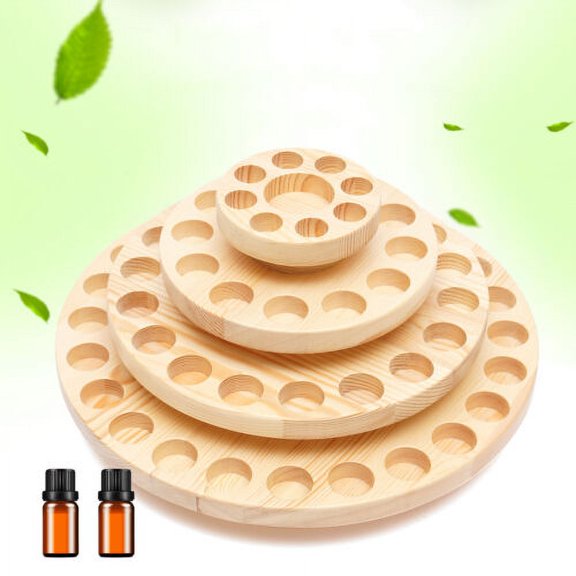 4 Tiers Rotating Essential Oil Storage Rack Wooden Display Holder Rack Organizer